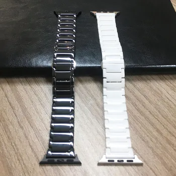 Elegantno Elegantno Keramični Trak za Apple Watch Band Serije 6 5 4 3 2 MP Zamenljive Zapestnica Pasu za iWatch 38 MM 42MM 40 MM 44 MM