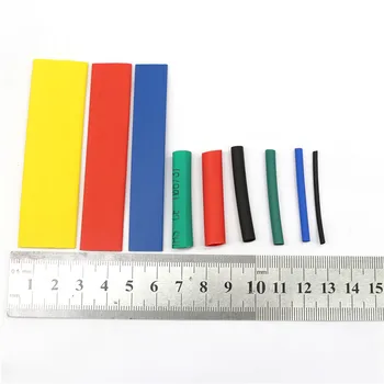 8 velikost multicolor / črna 127 barve 328 / 530Pcs različnih polyolefin toplote shrinkable cev kabel, ohišje, zajetih žice tulec DIY