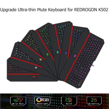 Ultra-tanek za Redragon K502 RGB Gaming Tipkovnica RGB LED Osvetljen Osvetljen 104 Tipka za utišanje Tipkovnico z Zapestje Ostalo za PC Igre