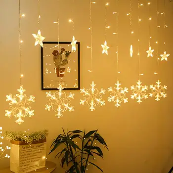 Snežinka Star Dekorativne LED novoletne Lučke Božič Garland Pravljice Luči, Božični Dekor za Dom Natalne Drevo Decor Navidad