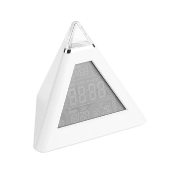 LED Barva Spreminja, Spreminjajo Digitalni LCD Piramida Budilka Termometer Noč Svetlobe Namizje Tabela Ura Doma Dekor Accessorier