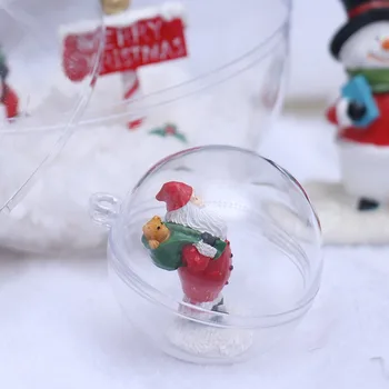 10Pcs Prozorno Plastično Žogo Prazne Baubles Božič Žogo Okraski DIY svate Počitniških Domov Odlikovanja