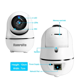 Hamrolte WIFI Kamera HD1080P Mini Pan/Tilt IP Kamero Nightvision Two-Way Audio Zaznavanje Gibanja XMEYE Oblak ICsee Baby Monitor
