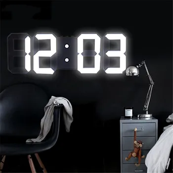 3D Velikih LED Digitalna Stenska Ura, Datum, Čas Celzija Nočna Prikaz Tabela Namizne Ure, Budilke, Iz dnevne Sobe Decore