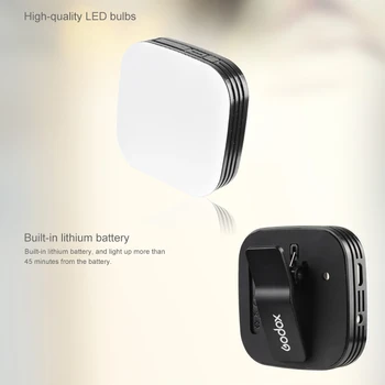 Godox LEDM32 LED Luči, vgrajene litijeve baterije Nastavljiva svetlo Prenosni Luksuzni Mini Selfie LED Luč Za Pametni LED 32