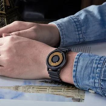 EUTOUR Mens Watch Magnetni Žogo Watch Silikon Usnje Jekla Trak Quartz Edinstvena ročno uro Mens Za Blindman 2020 zegarek meski