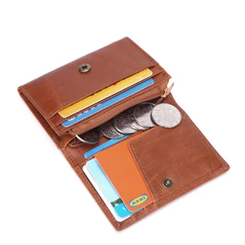 BISI GORO RFID Denarnice Pravega Usnja Moške Denarnice Antitheft Optično branje Slim Usnje Zadrgo Mini Denarnice Primeru Kreditne Kartice Kovanec Denarnice