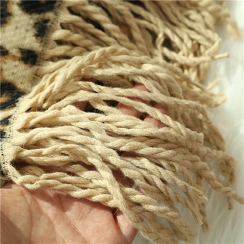Načrt zimske debel šal za ženske odejo tassel lady šali in zaviti živali leopard tiskanja kašmir rute pashmina foulard