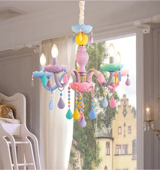 Sodobna Pisane Kristalne Otroke, soba Obesek Luč razsvetljava Macaron Barve Droplight lustre de cristal lustre koncertni Hanglamp