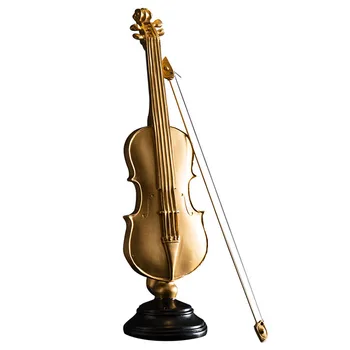 Zlato Violina Saksofon Figurice Soba Dekoracijo Zaslon Rekviziti Miniaturni Model, Artcrafts Smolo Glasbila, Rojstni Dan, Darila