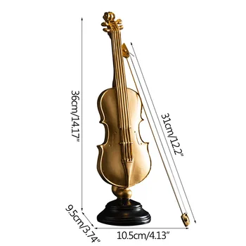Zlato Violina Saksofon Figurice Soba Dekoracijo Zaslon Rekviziti Miniaturni Model, Artcrafts Smolo Glasbila, Rojstni Dan, Darila