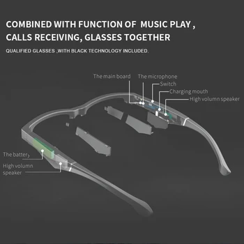 Novo K2 Pametna Očala Brezžična tehnologija Bluetooth Hands-Free (prostoročni Klicanje o Odpri Ušesa Anti-Modra Svetloba Leče Očala