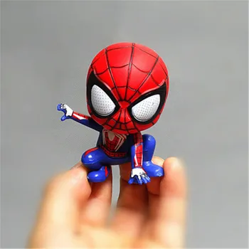 Marvel Spider-man Ročni Igrača Magneti Shake-vodja Akcije Slika Q Različico Junak Vrne Avengers Oprema Izdelki