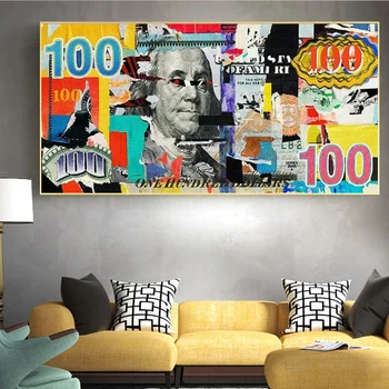 Inspirativno Platno Umetnosti 100 Dolar Zakona Platna Slike na Steni v slikah, Platno, Tisk za Dom Dnevna Soba Dekor