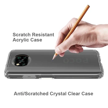 Ohišje za Xiaomi POCO X3 NFC Pokrov Šok-odporne Kristalno Pregleden Težko Nazaj Ultra Slim Jasno Telefon Primerih Lupini Coque Funda
