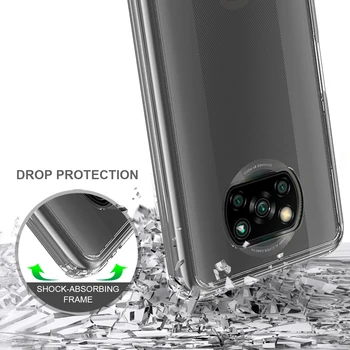 Ohišje za Xiaomi POCO X3 NFC Pokrov Šok-odporne Kristalno Pregleden Težko Nazaj Ultra Slim Jasno Telefon Primerih Lupini Coque Funda