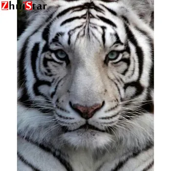 5D DIY celoten kvadratni Diamond mozaik diamond vezenje živali, velik tiger vezene Navzkrižno Šiv Doma dekoracijo Darilo XY1