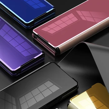 Luksuzni Funda Flip Primeru za Samsung Galaxy Krat W20 Plating Ogledalo Coque Celotno Zaščitno Telefon Primeru Zajema Capa Ž Krat 2 W21 5G