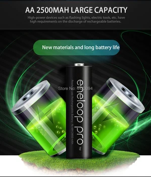 1,2 V 2500mAh Panasonic Eneloop baterije za polnjenje NI-MH AA baterija za ponovno polnjenje Za Svetilko Kamera Igrača daljinski upravljalnik Polna visoka zmogljivost