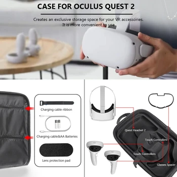 Trdi Izvajanje Kritje Zaščitna Torbica Polje Primeru Vrečko za -Oculus Quest 2 VR Stekla 1XCB