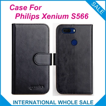 Za Philips Xenium S566 Primeru, 6 Barv Flip Reže Usnjene Denarnice Primerih Za Philips Xenium S566 Pokrov Reže Telefon Vrečko Kreditne Kartice
