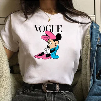 Disney Mickey Miške Minnie Majica s kratkimi rokavi Ženske Plus Velikost Harajuku Vrhovi Poletje Modi Grafični Tees Ženske Minnied Kawaii T-shirt Oblačila