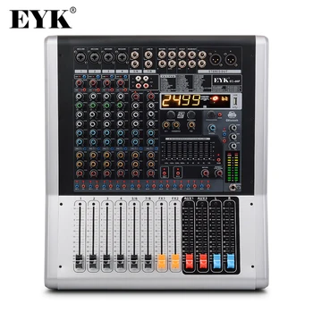 EYK EC80P 8 Kanalov 4 Mono,2 Stereo Powerd Zvočni Mešalnik 650W x 2 z 9 Band EQ 99DSP Dvojno Učinke, Bluetooth, USB 2 AUX za Fazo