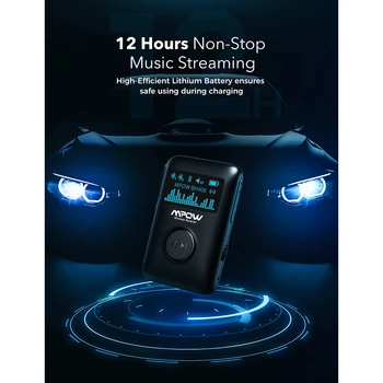 Mpow Bluetooth 5.0 Adapter za Brezžični Audio Sprejemnik OLED Zaslon Pretakanje Glasbe Adapter 3D Surround Za Avto Aux Doma Stereo