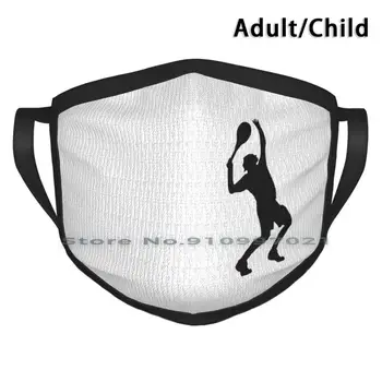Silhueta Tiskanja Pm2.5 Filter Za Večkratno Uporabo Usta, Obraz, Maska Za Otroke, Odrasle Šport Tenis Storitev Silhueta