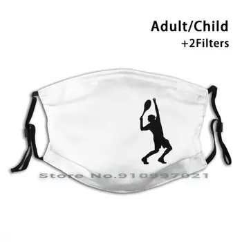 Silhueta Tiskanja Pm2.5 Filter Za Večkratno Uporabo Usta, Obraz, Maska Za Otroke, Odrasle Šport Tenis Storitev Silhueta