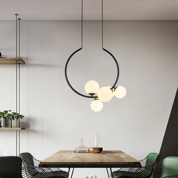 Sodobni LED lestenec preprosto črno in belo LED lestenec, dnevna soba lestenec, mansarda lestenec, kuhinja razsvetljava dekoracija