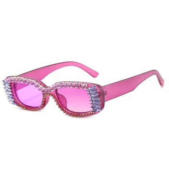 Diamond Kvadratek sončna Očala Ženske Nosorogovo Retro Gradient sončna Očala Vintage Moda Ženski Moški Očala UV400