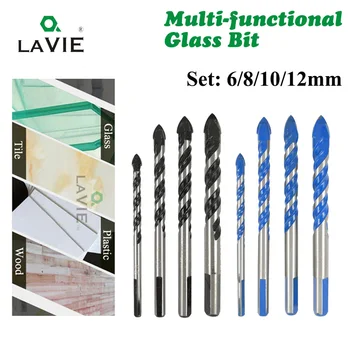 LAVIE 4pcs 6 mm 8 mm 10 mm 12 mm Multi-funkcionalne Stekla Drill Bit Trikotnik Sveder Za Keramične Ploščice, Beton Steklo, Marmor DB02060