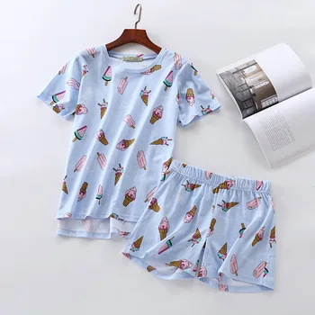 Novo Poletje srčkan kratek sleepwear ženske pižame bombaž Koreja sladko hlače pajama določa ženske, homewear ženske more