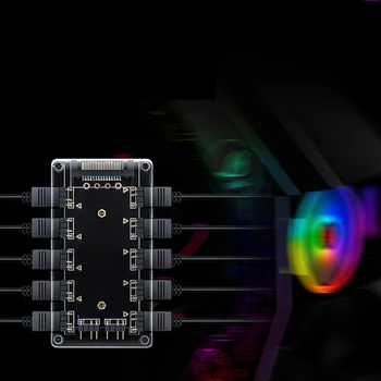 5V 3-Pin RGB Hub Vmesnik Razdelilnik za Napajanje Molex SATA AURA SINHRONIZACIJA 3Pin matični plošči Ventilatorja