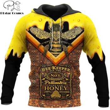 čebelar 3D Vsem Natisnjeno Moški pulover s kapuco Harajuku Moda Hooded Majica Vrhnja Ulica Športna jakna in pulover sudadera hombre