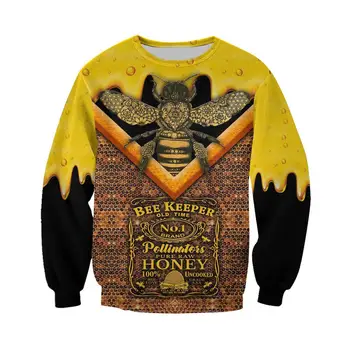 čebelar 3D Vsem Natisnjeno Moški pulover s kapuco Harajuku Moda Hooded Majica Vrhnja Ulica Športna jakna in pulover sudadera hombre