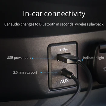 Hagibis Bluetooth 5.0 Sprejemnik Avto AUX 3.5 mm Jack Brezžični Adapter Avdio Kabel Za Zvočnike, Slušalke za prostoročno telefoniranje, navigacijo Klic