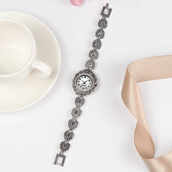 REVELRY Nov Modni Oblikovalec Antique Silver Bangles Kristalov Zapestnica Quartz ročno uro Za Ženske Vintage Nakit ura Ženske