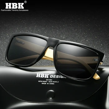 HBK Retro Lesa Polarizirana sončna Očala Moških Bambusa Sunglass, blagovno Znamko, Design Vožnje Očala Ultralahkimi, sončna Očala Odtenki lunette oculo