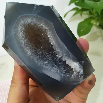 Naravni agate geode kristalno palico točk feng shui kamen zdravljenja kristalno wands čakro energije