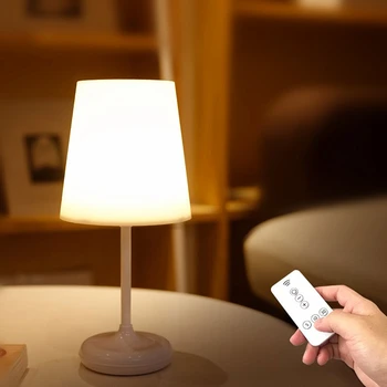 Preprost Brezžični LED namizne Svetilke USB Polnjenje Postelji Noč Svetlobe z Daljinskim upravljalnikom