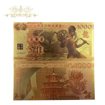 10pcs/veliko 2021 Nove Barvne Bankovcev Bruce Lee 1,000 zmaj Bankovcev Za Zbiranje darilo