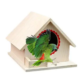Lesene Birdhouse Mala Hiša Na Prostem Vrt Papiga Gnezdo Gospodinjstvo Pet Masivnega Lesa Birdhouse Hišne Potrebščine