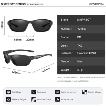 SIMPRECT 2021 Photochromic Polarizirana sončna Očala Moških UV400 Visoke Kakovosti Ogledalo Anti-glare Voznika Šport sončna Očala Za Moške