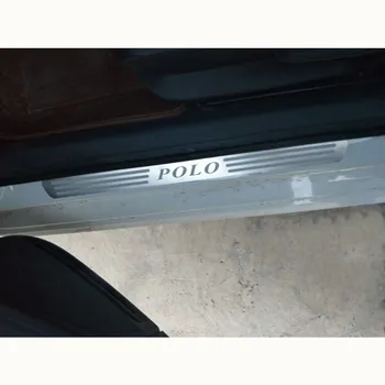 Auto Door Polico Izvažajo Ploščo Trim Stražar Dobrodošli Pedal Nalepke Protector Za Volkswagen VW POLO 2011-2019 Avto Styling Dodatki