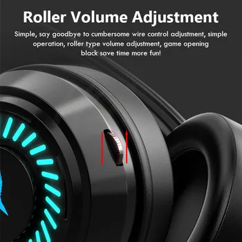 Video Gaming Slušalke Igralec Surround Slušalke Stereo Žične Slušalke z Mikrofonom USB Pisane Luči Prenosni RAČUNALNIK Igra Headse