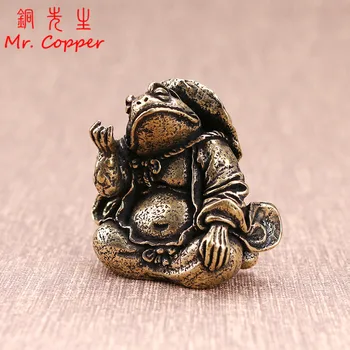 Master Urh Čistega Bakra Ornament Čaj Pet Kitajskih Klasične Namizne Igrače, Okraski Obrti Letnik Medenina Živalskih Figur Miniaturni