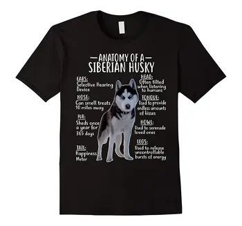 2019 Novo Kratek Rokav Priložnostne Anatomija Sibirski Husky T-Shirt Moški Majica s kratkimi rokavi Dobra Kvaliteta