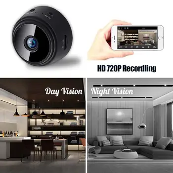 Mini Brezžična IP Kamera 2,4 GHz WiFi 720P HD Home Security-Fotoaparat Night Vision Brezžično Daljinsko Zaznavanje Gibanja Video A9 Fotoaparat